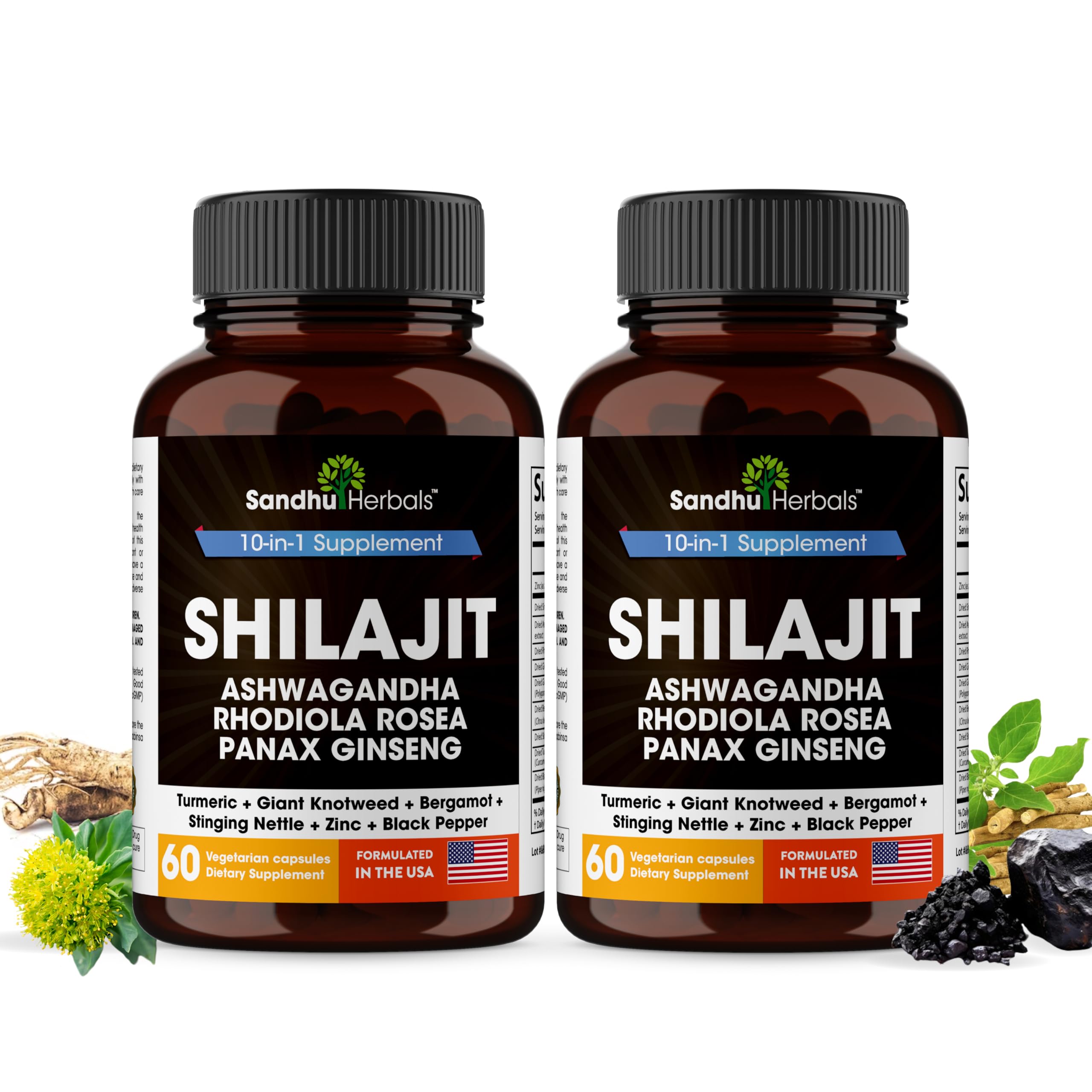 SANDHUHERBALS Shilajit Pure Himalayan bottle for daily energy and vitality.