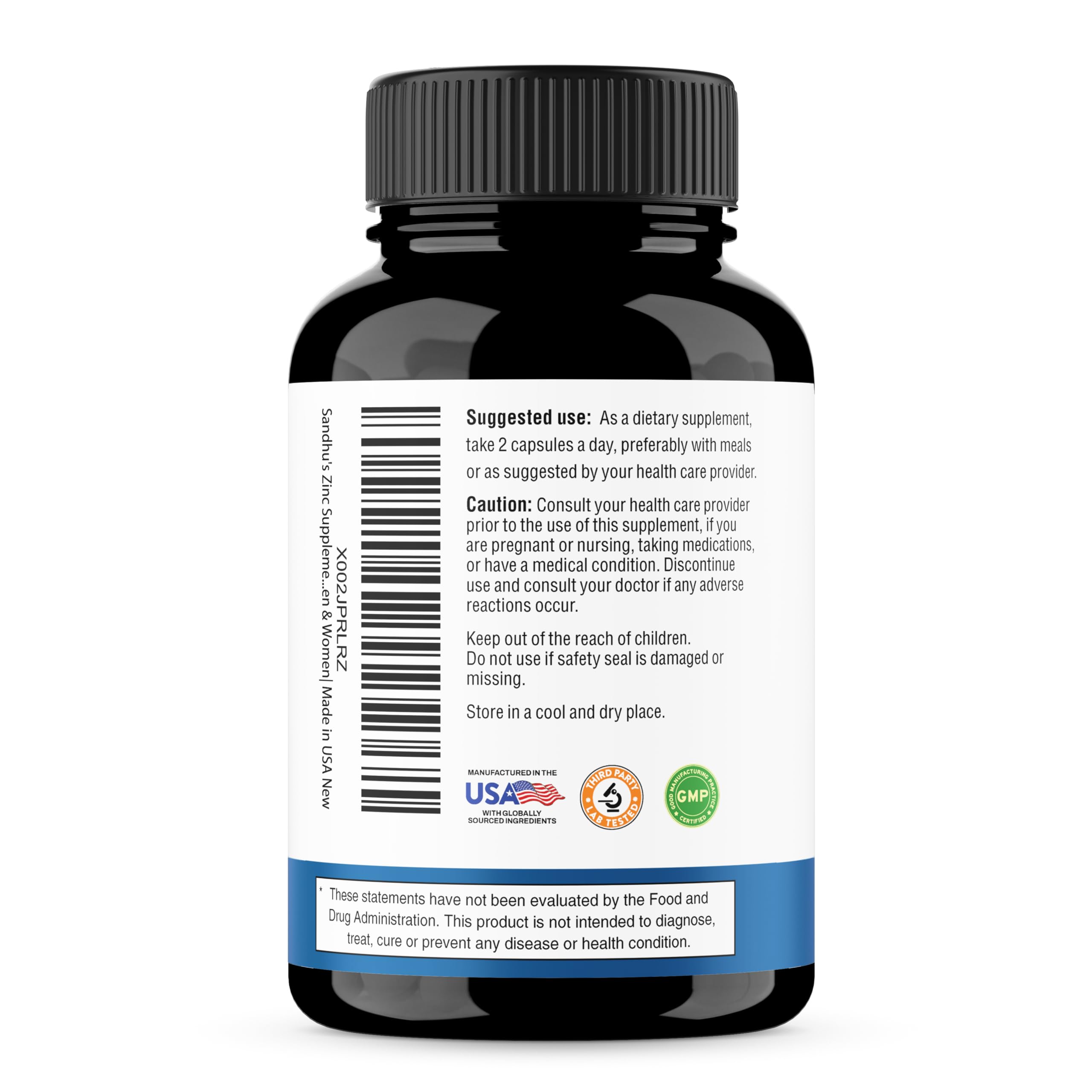 BioZnq label indicating gluten-free soy-free and dairy-free formula.