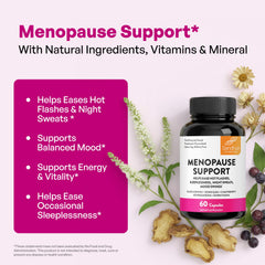 Sandhu's Complete Menopause Support ingredients blend highlighting botanical harmony