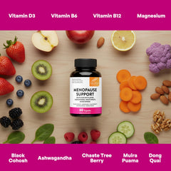 Sandhu's Complete Menopause Support label with clear dosage and ingredients