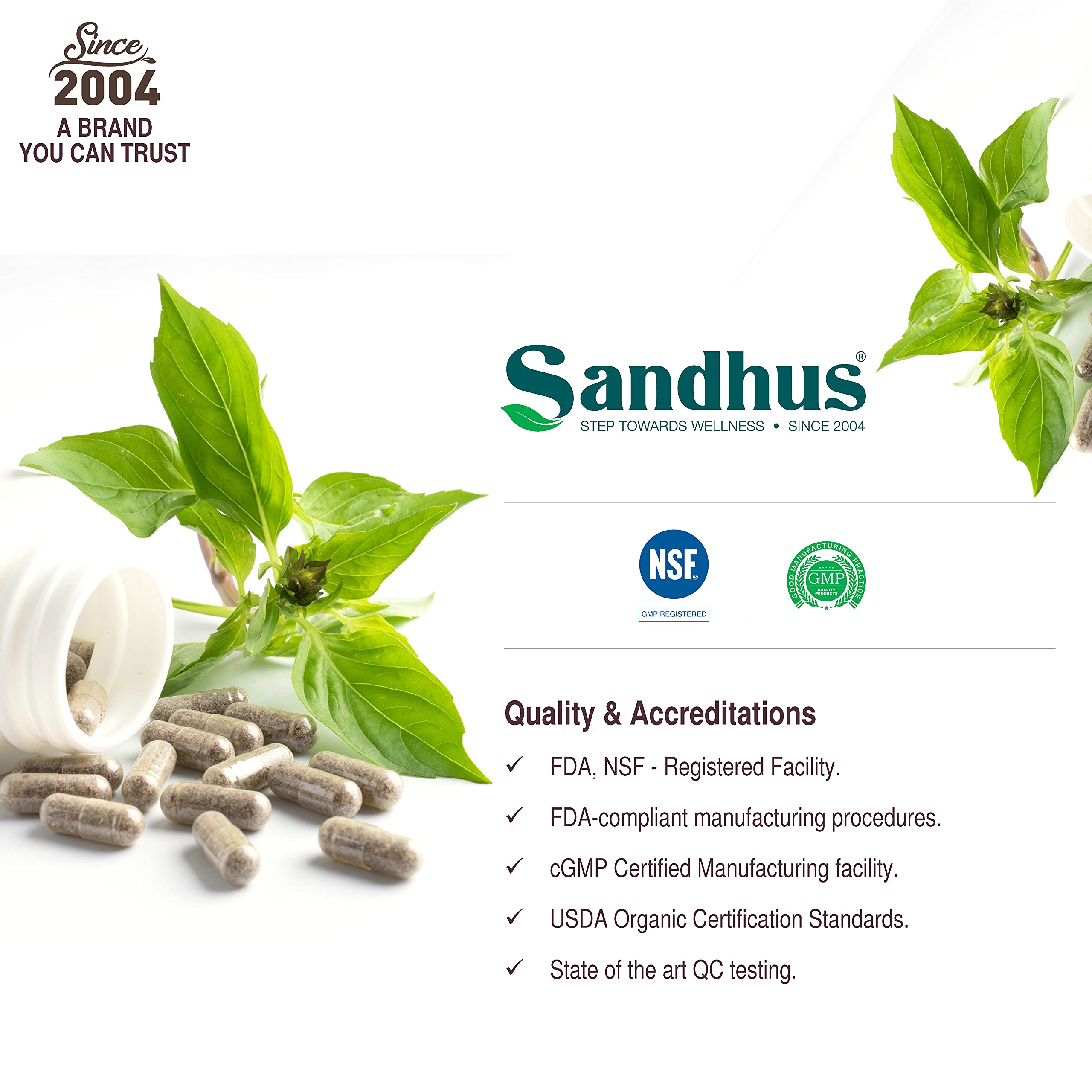 Sandhu's Guduchi Giloy capsules on a clean surface for everyday wellness.