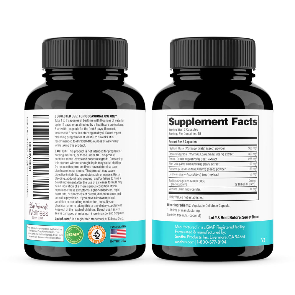 Sandhu's Liver Detox label closeup reveals antioxidant herbal formula