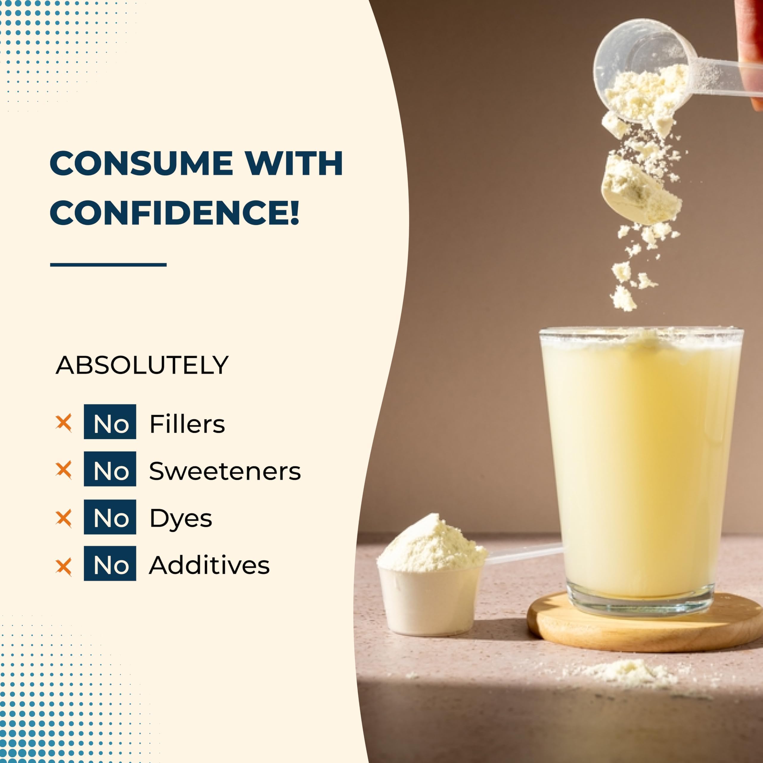 Close-up of Sandhu's multi-enzyme complex on the tub supports digestion