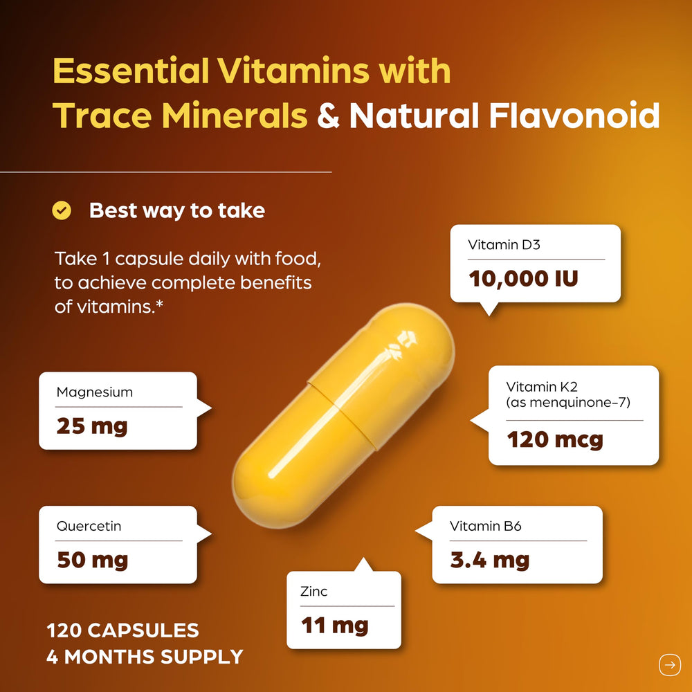 Sandhu's blend with B6, zinc, and quercetin supports daily vitality.