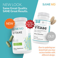 Vitaae capsules beside a glass of water for daily routine