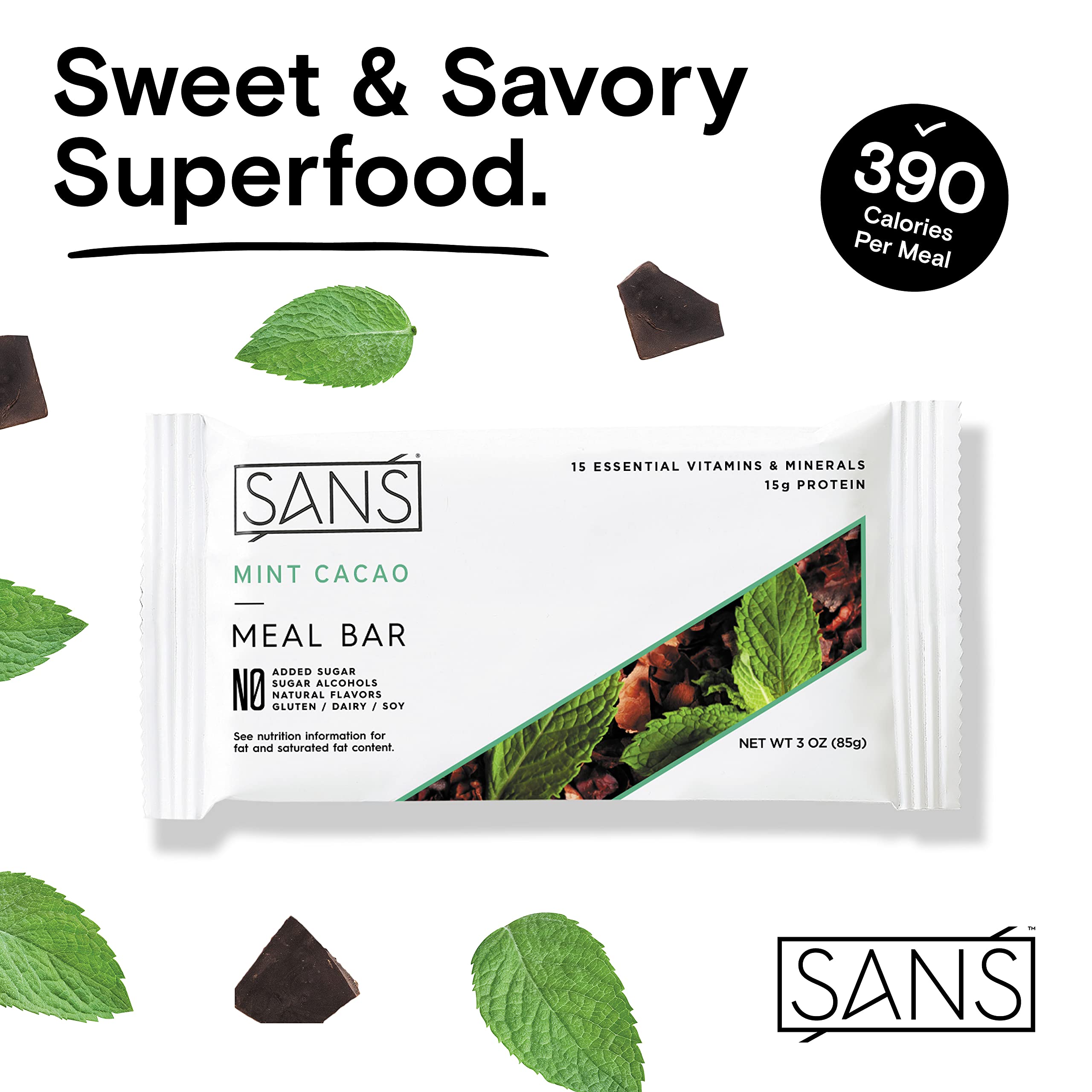 SANS Chocolate Lovers Bar texture close-up, chewy chocolate bite.