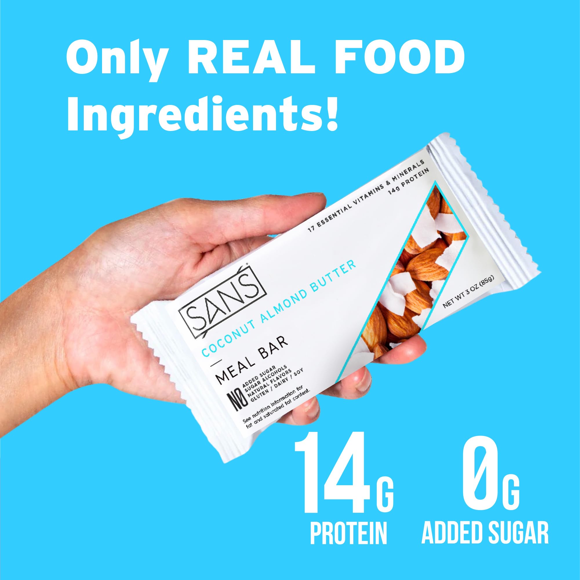 Post-workout scene with a SANS bar as a quick protein snack.
