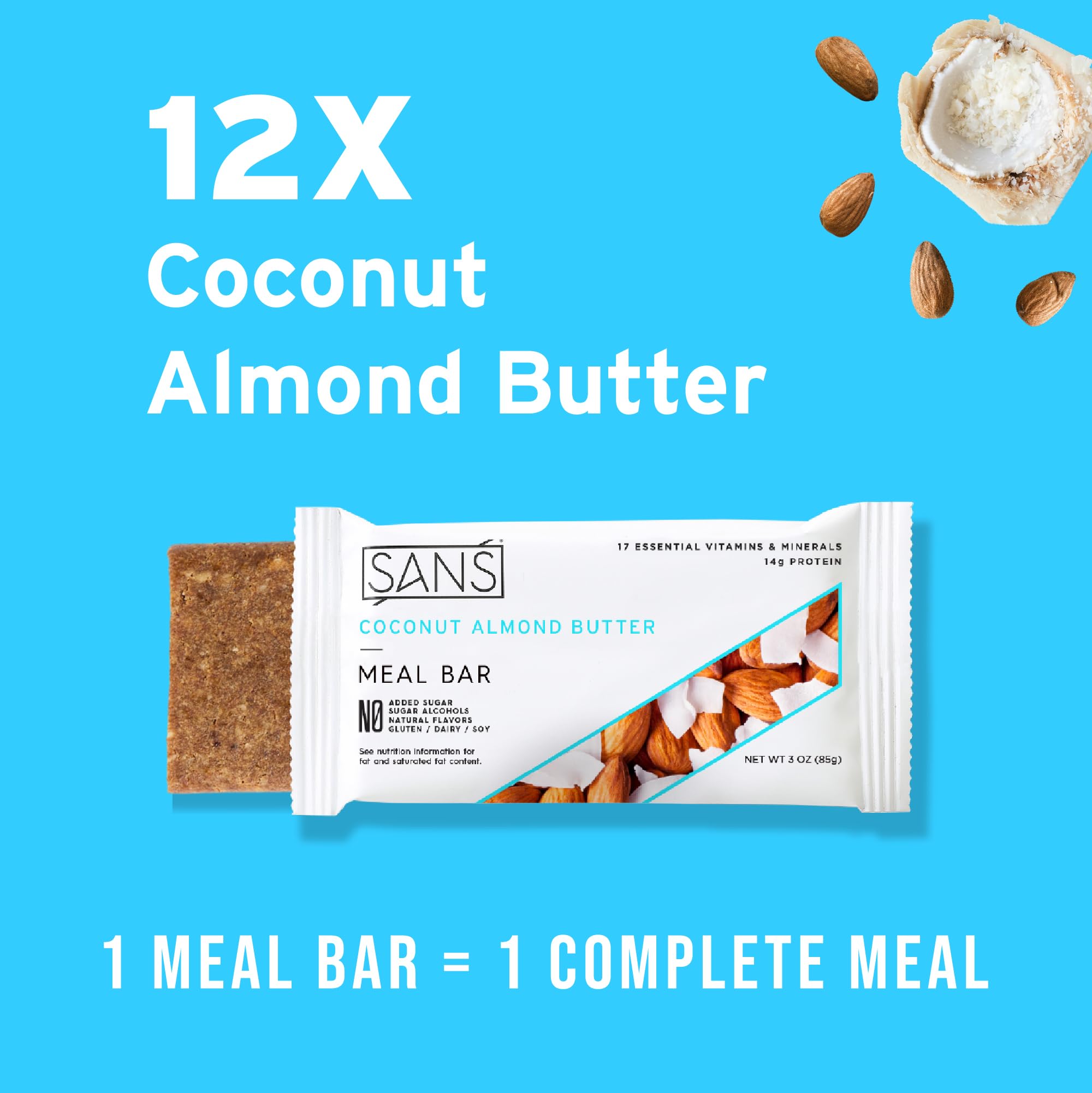 Close-up of fruits, nuts, and seeds inside a SANS bar highlighting real-food ingredients.
