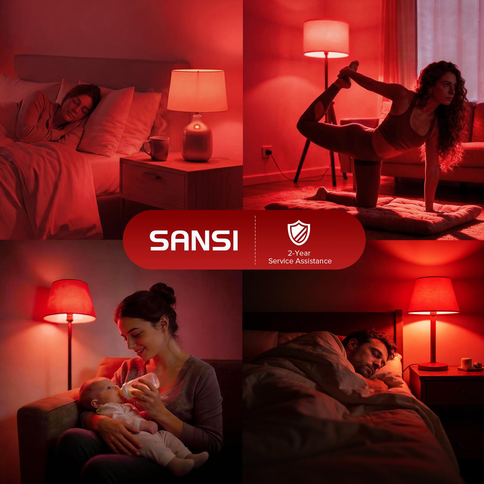 SANSI 670nm red light bulb with COC technology improves heat management and longevity.