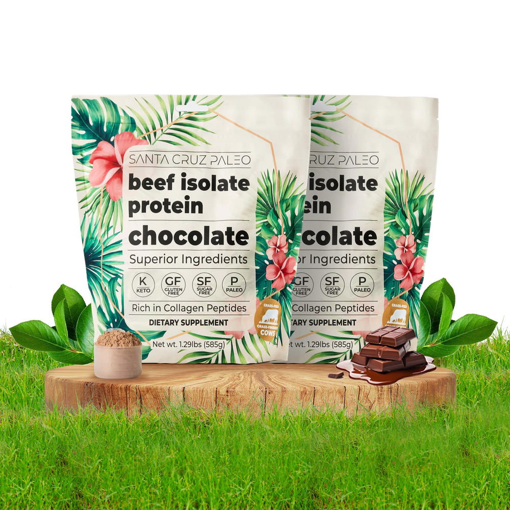 Santa Cruz Paleo Beef Isolate Chocolate baking into batter for protein boost