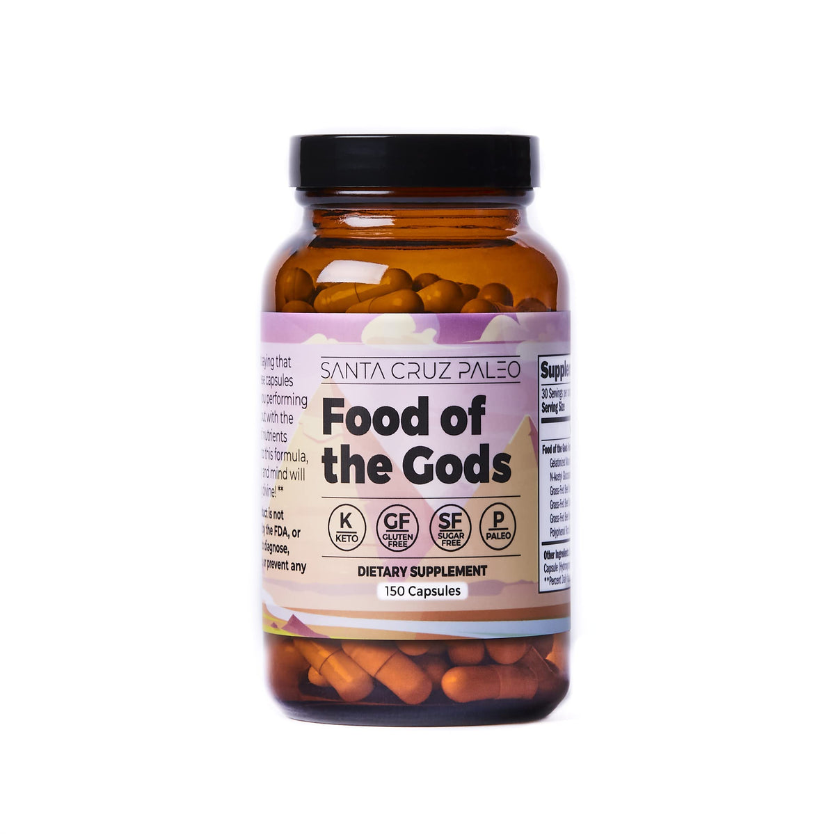 Santa Cruz Paleo bottle front showing convenient daily nutrition in capsules.