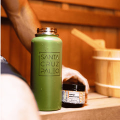 Santa Cruz Paleo Electrolyte Mango closeup shows Himalayan pink salt minerals.