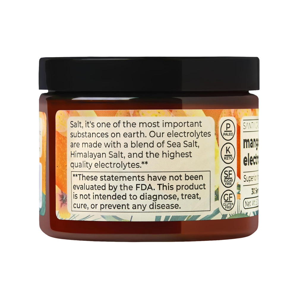 Santa Cruz Paleo Electrolyte Mango travel bottle ready to mix.