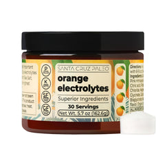 Santa Cruz Paleo Electrolyte orange tub highlighting mineral blend for daily hydration