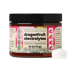 Santa Cruz Paleo Electrolyte Powder Dragon Fruit bottle ready for post-workout hydration