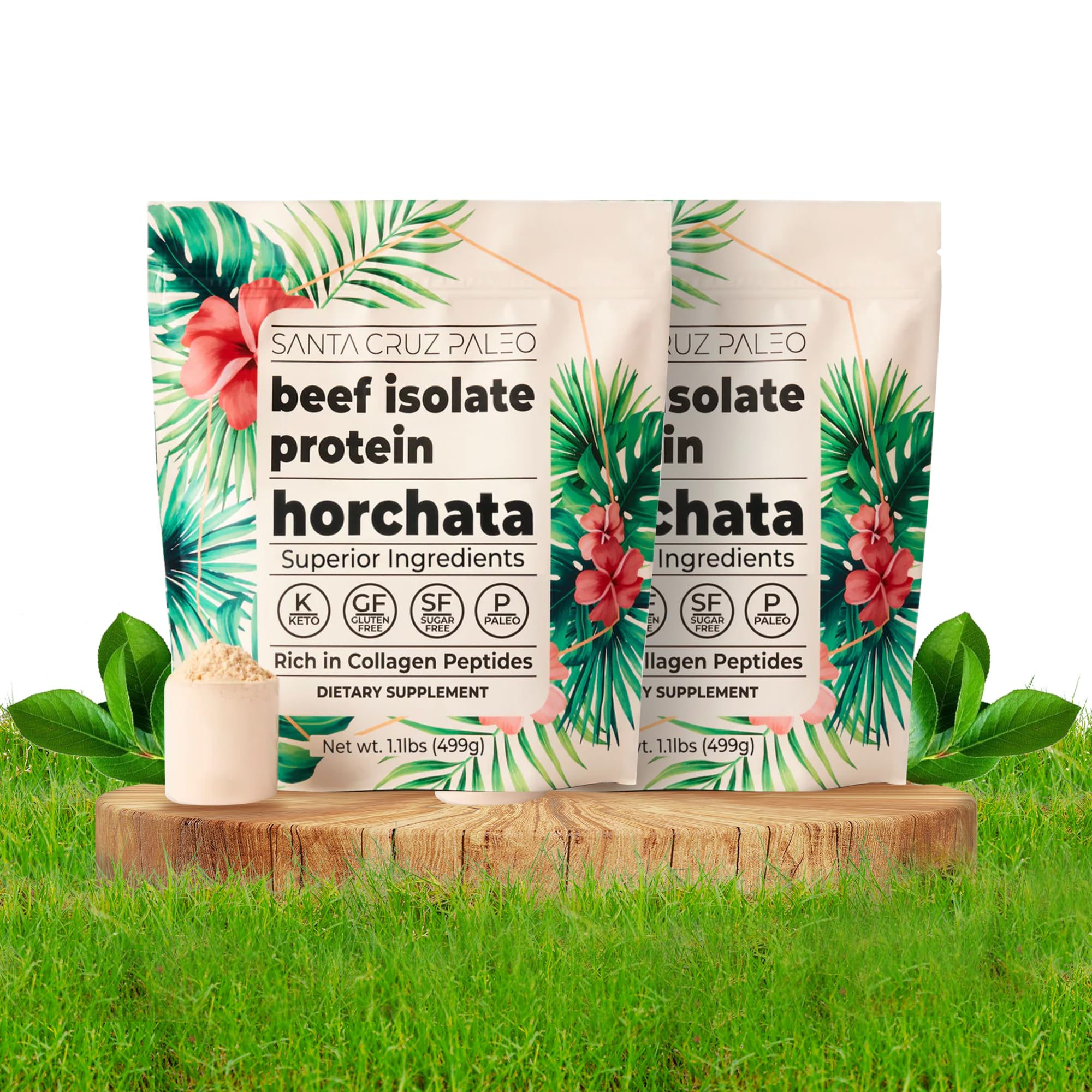 Santa Cruz Paleo horchata beef isolate powder blended into a creamy smoothie