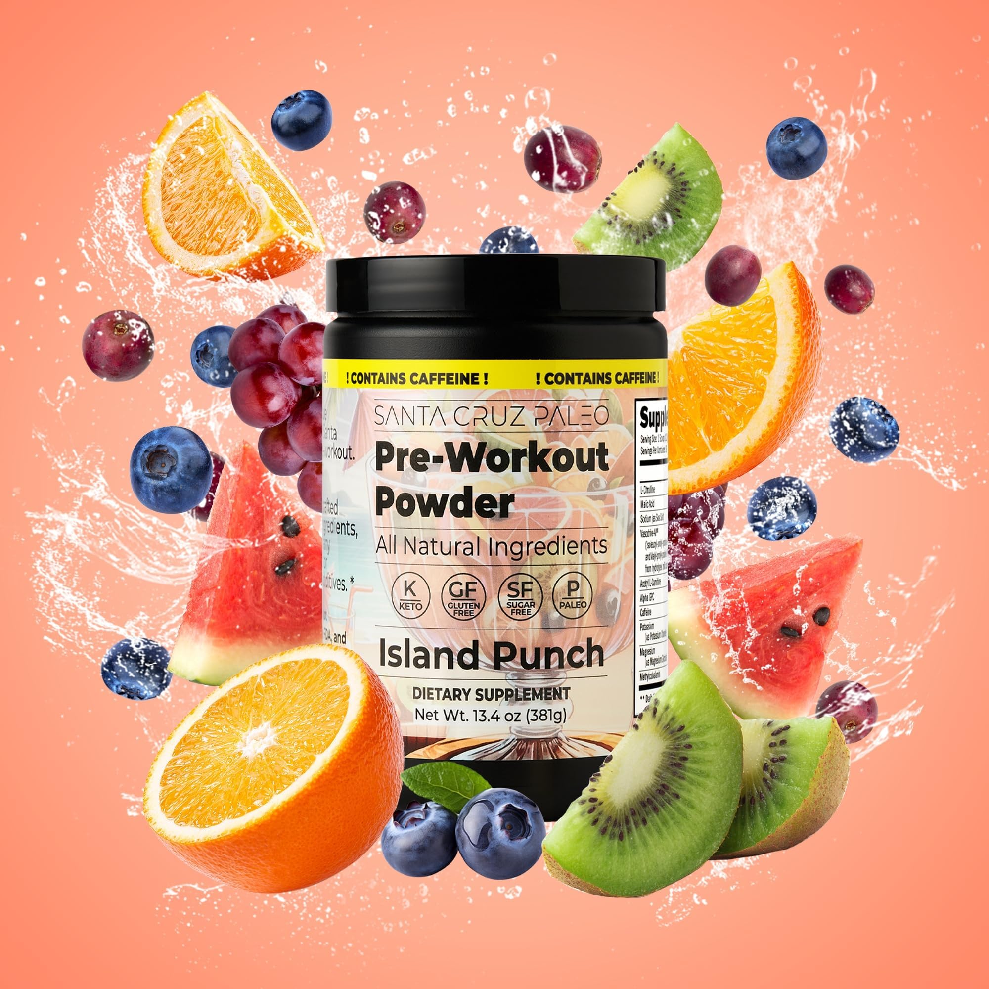 Product packaging display emphasizing keto paleo compatibility and value