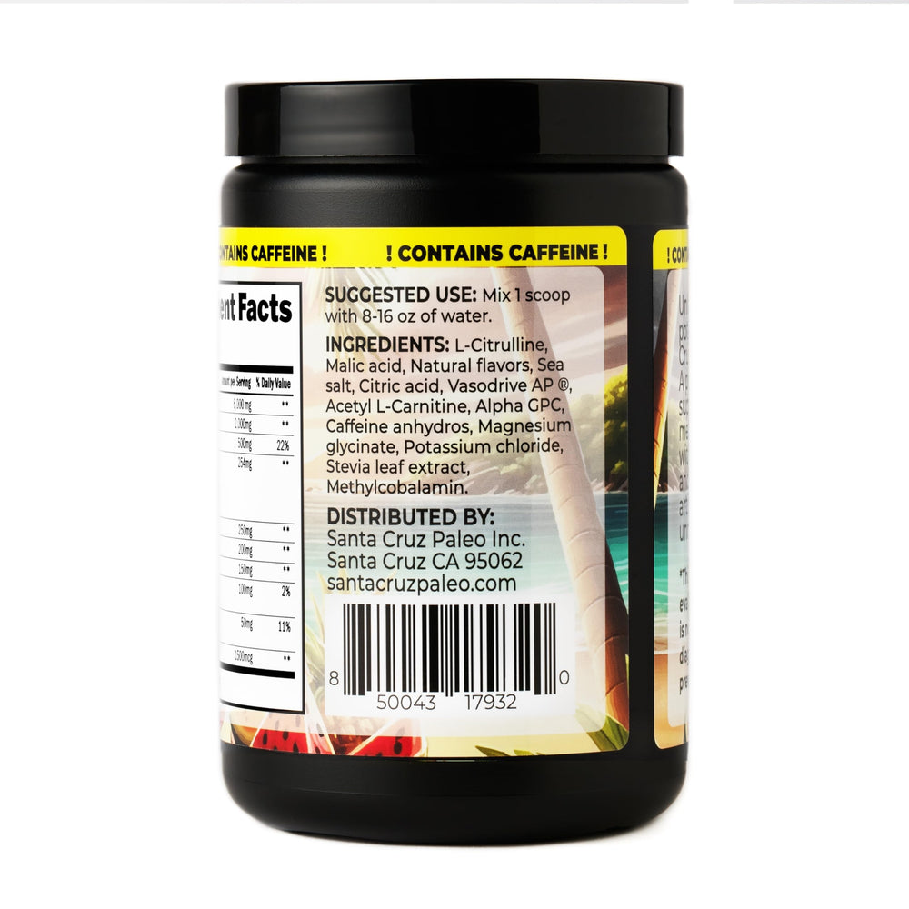 Hydration scene during workout with Santa Cruz Paleo Island Punch shaker