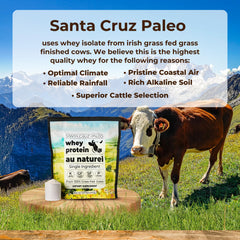 Santa Cruz Paleo Whey ingredients label emphasizes absence of artificial additives