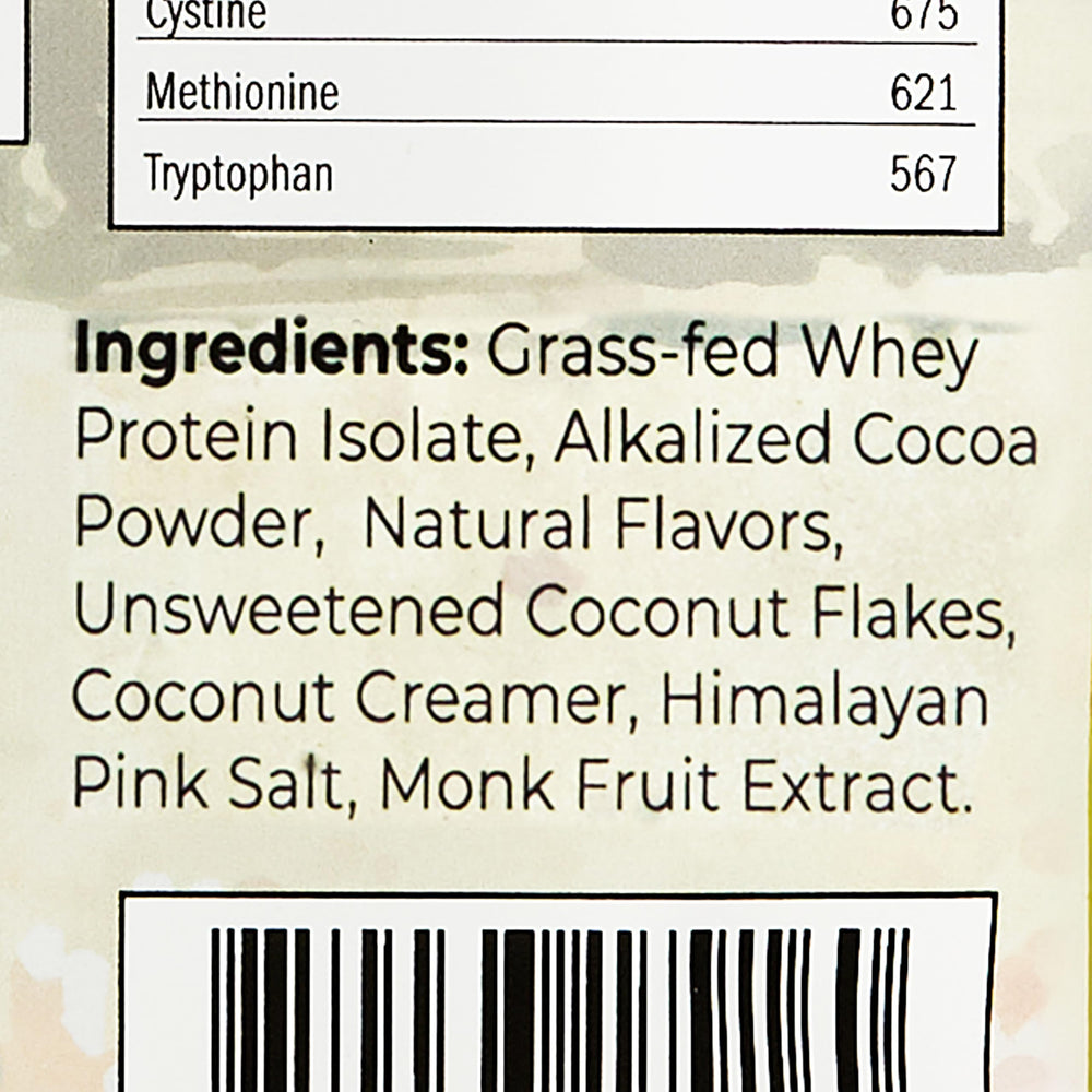 Bottle close-up of Santa Cruz Paleo protein powder