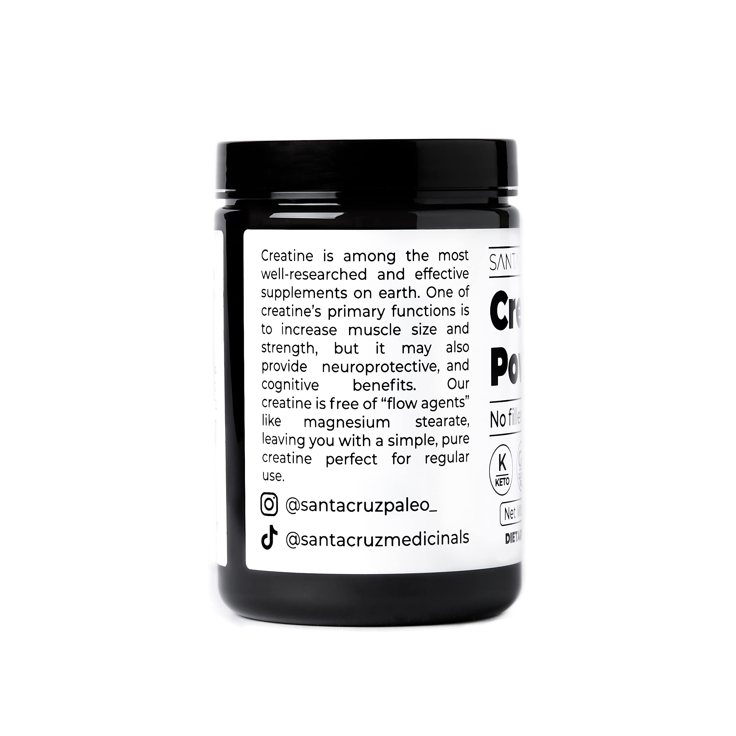 Santa Cruz Paleo creatine powder stirred in a shaker bottle during a workout routine.