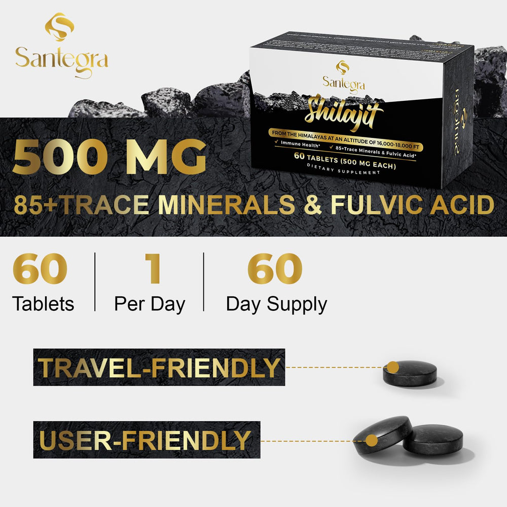 Santegra Shilajit tablets are easy to swallow