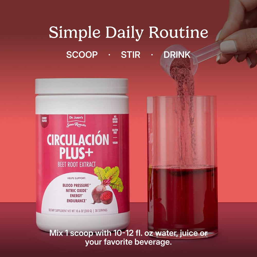 Santo Remedio Circulation Plus nutrition facts panel for reference