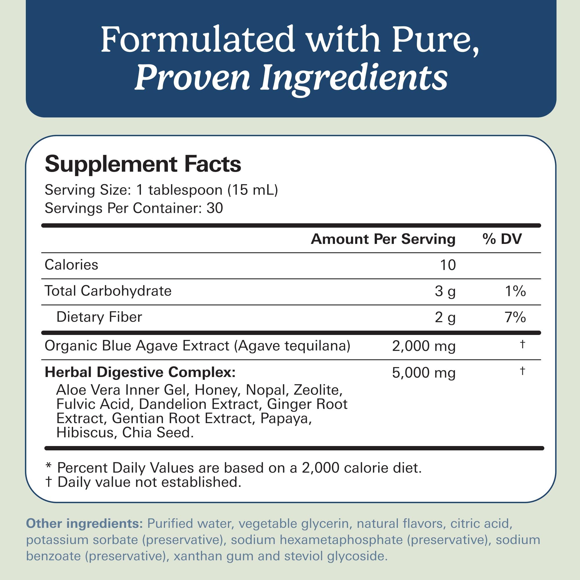 Santo Remedio Digestion Plus bottle label closeup reveals passionfruit flavor and vegan formula
