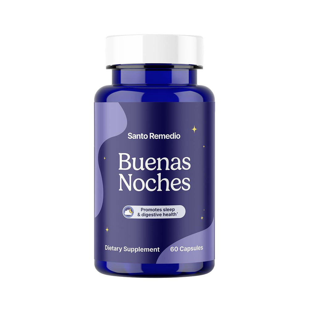 Santo Remedio Good Nights sleep bottle promotes a restful nightly routine.