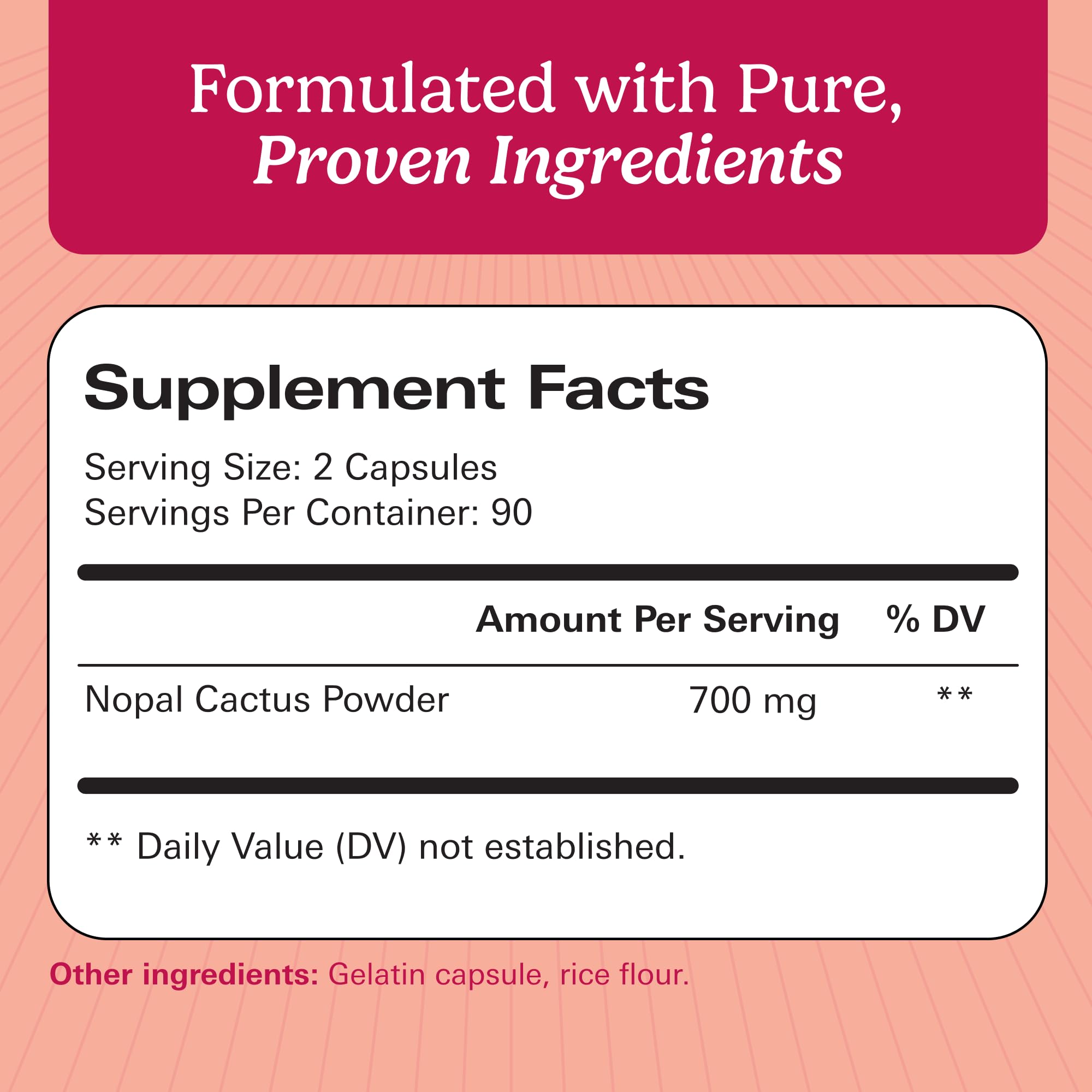 Santo Remedio Nopal ingredients label highlights prickly pear cactus components