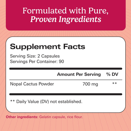 Santo Remedio Nopal ingredients label highlights prickly pear cactus components
