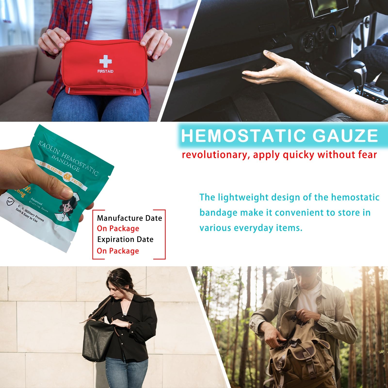 Sapbontchi emergency travel kit with gauze for on the go readiness