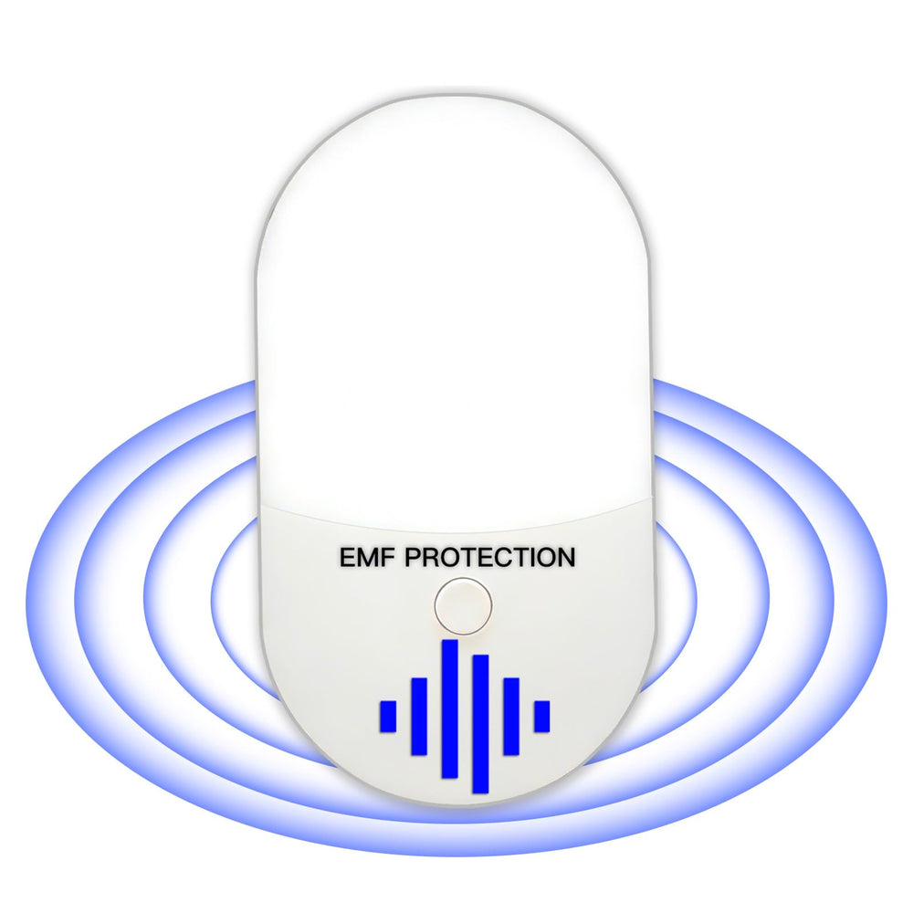 Sapbontchi EMF protection device plugged into outlet for whole-home shielding.