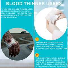 Sapbontchi Quick Clot Gauze roll in hand for field use