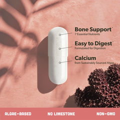 Sapling Calcium capsules inside bottle illustrate elemental calcium source