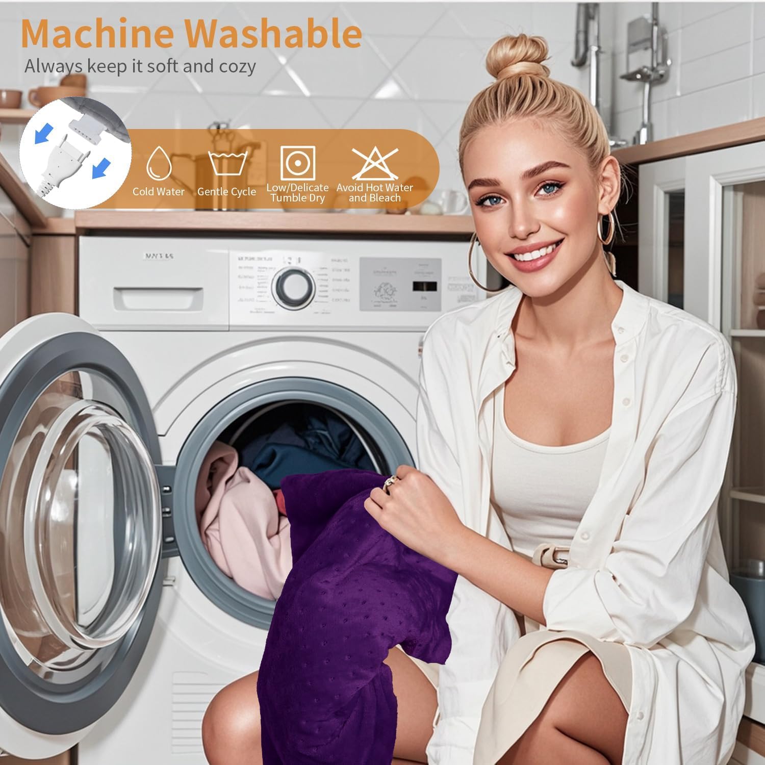 SAROO heating pad is machine-washable for easy cleaning