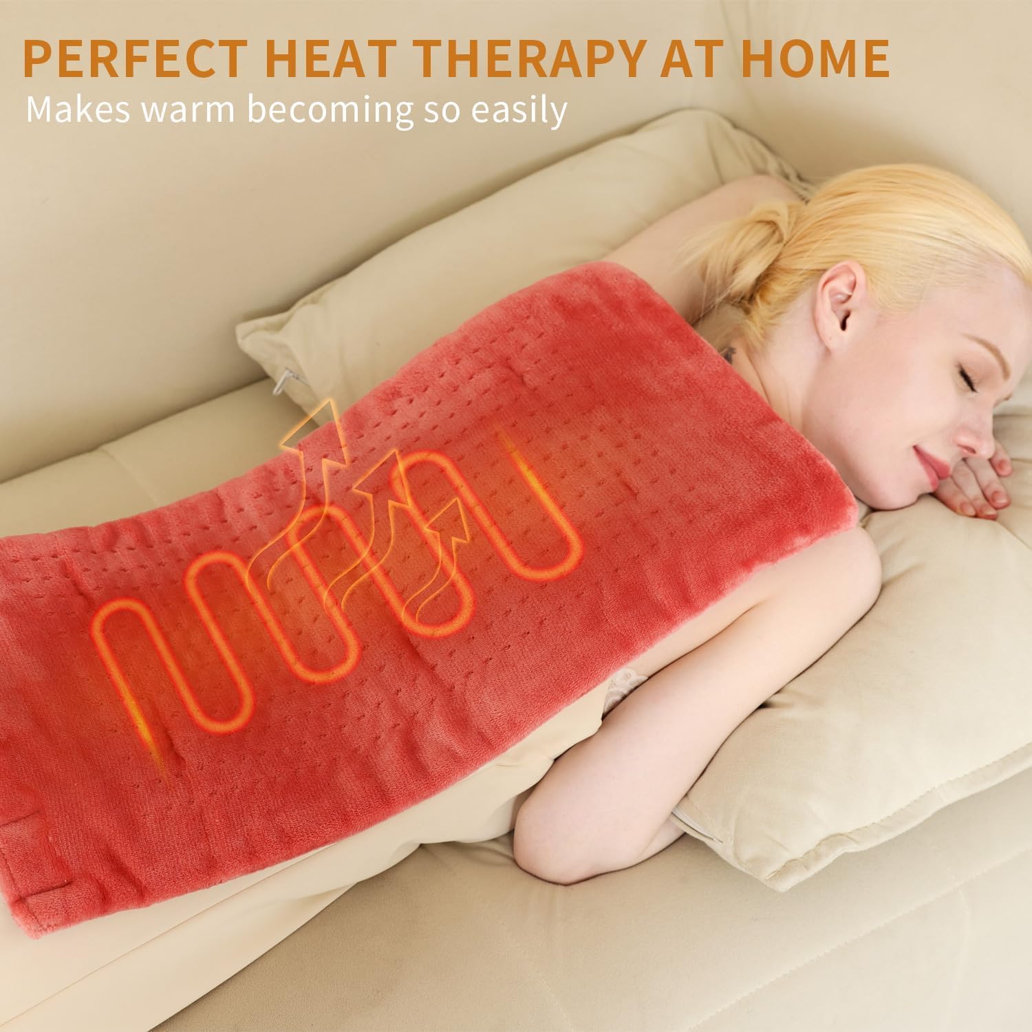 SAROO massaging weighted heating pad moist or dry heat options for comfort
