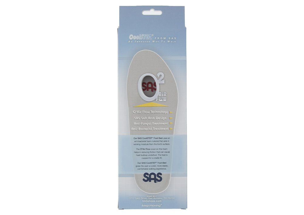 SAS Cool Step Footbed O2 Airflow cover reduces friction and heat.