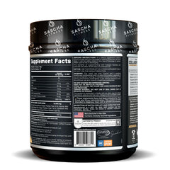 SASCHA FITNESS label detail highlighting Biotin and Cynatine HSN benefits