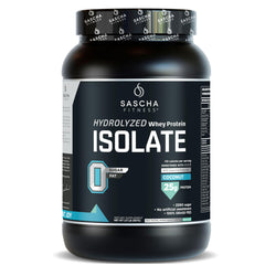 SASCHA FITNESS hydrolyzed whey protein isolate coconut tub for fast-absorbing protein