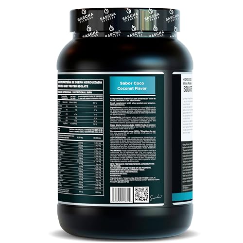 SASCHA FITNESS coconut whey shake in glass with creamy texture