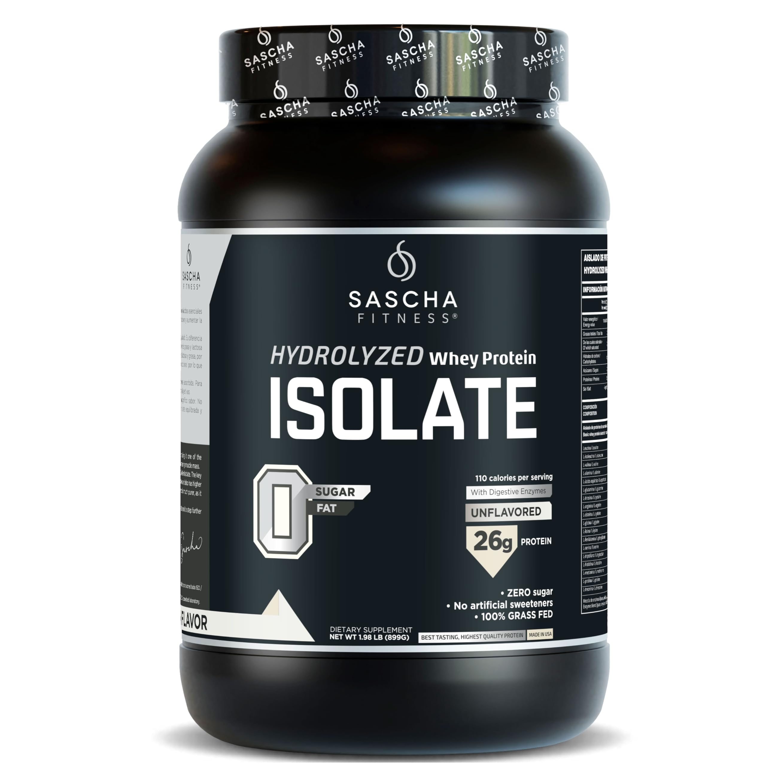 SASCHA FITNESS Hydrolyzed Whey Protein Isolate pour shows quick mix and clean finish