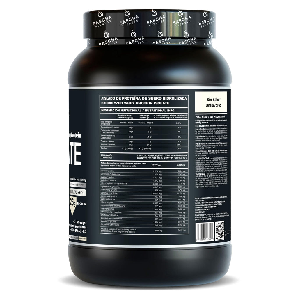 SASCHA FITNESS Hydrolyzed Whey Protein Isolate shake offers creamy texture ideal after workouts