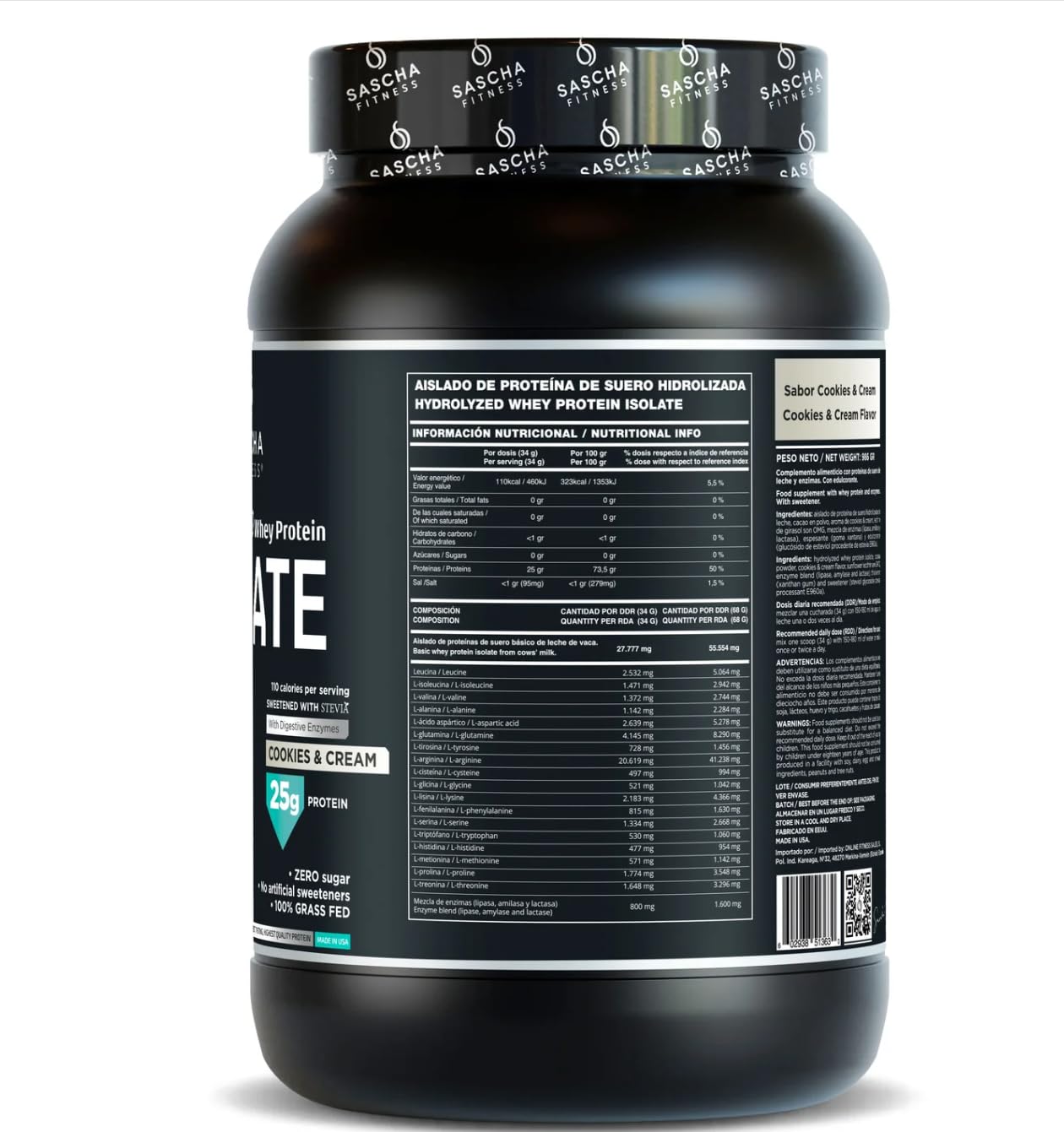 SASCHA FITNESS protein powder dispenser ready for a high-protein shake