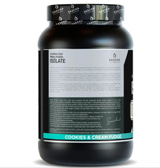 SASCHA FITNESS protein shake in glass with Cookies & Cream flavor for post-workout recovery