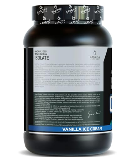 Vanilla shake made with SASCHA FITNESS protein for creamy texture.
