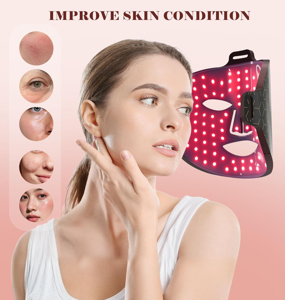 Satisure Red Light Mask remote control enables mode switching.