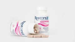 Savant Science RestoreZ Sleep bottle closeup with label and ingredients for evening routine.