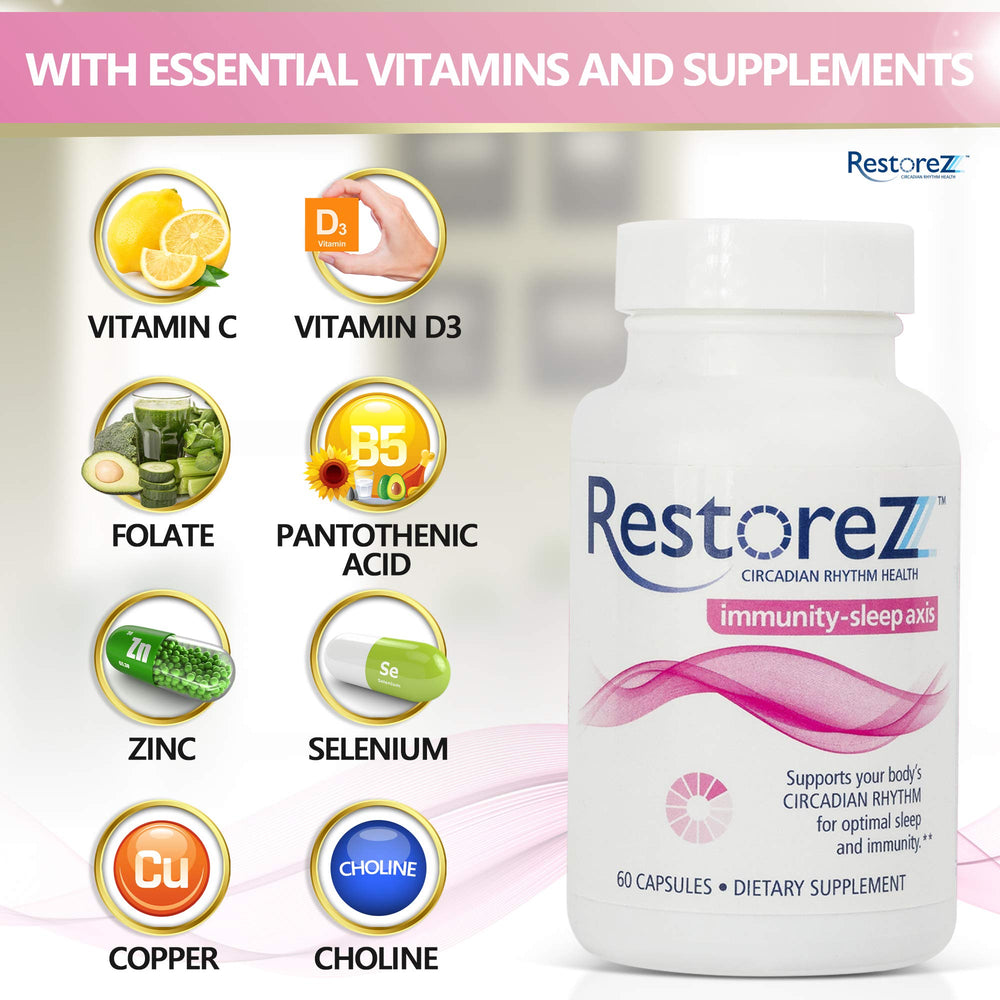 Savant Science RestoreZ Sleep bottle open with capsules ready for bedtime.