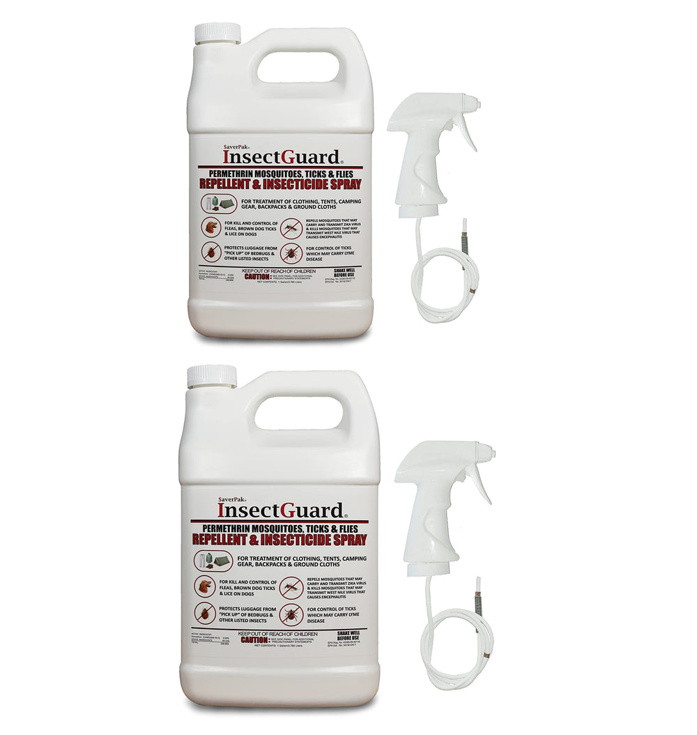 InsectGuard spray bottle front view for ready-to-use protection on outdoor wear.